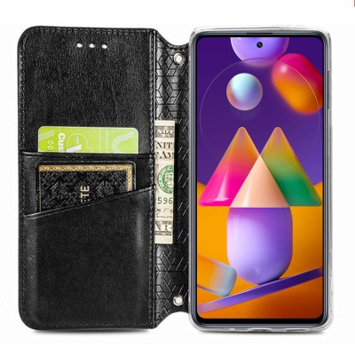 Кожаный чехол книжка GETMAN Mandala (PU) для Samsung Galaxy M51 Черный Кожаный чехол книжка GETMAN Mandala (PU) для Samsung Galaxy M51 Черный