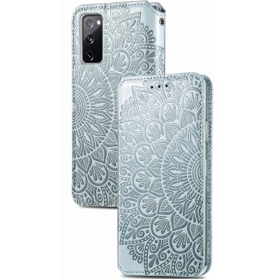 Кожаный чехол книжка GETMAN Mandala (PU) для Samsung Galaxy S20 FE Серый Кожаный чехол книжка GETMAN Mandala (PU) для Samsung Galaxy S20 FE Серый