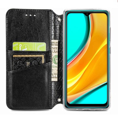 Кожаный чехол книжка GETMAN Mandala (PU) для Xiaomi Redmi 9A Черный Кожаный чехол книжка GETMAN Mandala (PU) для Xiaomi Redmi 9A Черный