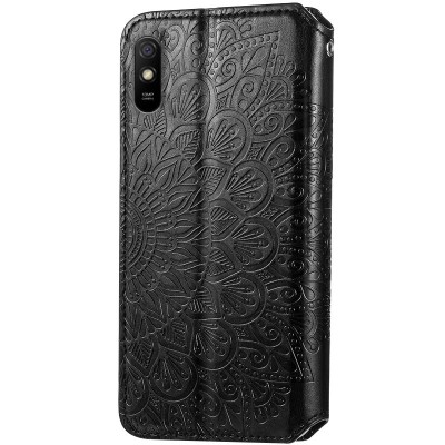 Кожаный чехол книжка GETMAN Mandala (PU) для Xiaomi Redmi 9A Черный Кожаный чехол книжка GETMAN Mandala (PU) для Xiaomi Redmi 9A Черный