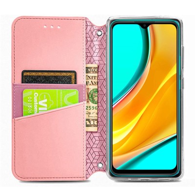 Кожаный чехол книжка GETMAN Mandala (PU) для Xiaomi Redmi 9C Розовый Кожаный чехол книжка GETMAN Mandala (PU) для Xiaomi Redmi 9C Розовый