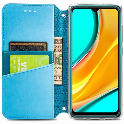Кожаный чехол книжка GETMAN Mandala (PU) для Xiaomi Redmi 9C Синий Кожаный чехол книжка GETMAN Mandala (PU) для Xiaomi Redmi 9C Синий
