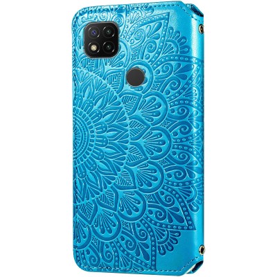 Кожаный чехол книжка GETMAN Mandala (PU) для Xiaomi Redmi 9C Синий Кожаный чехол книжка GETMAN Mandala (PU) для Xiaomi Redmi 9C Синий
