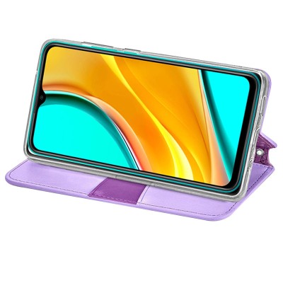 Кожаный чехол книжка GETMAN Mandala (PU) для Xiaomi Redmi 9C Фиолетовый Кожаный чехол книжка GETMAN Mandala (PU) для Xiaomi Redmi 9C Фиолетовый