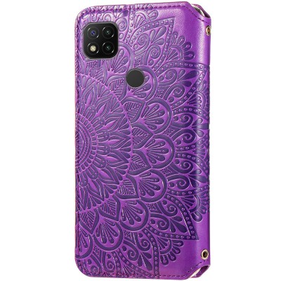 Кожаный чехол книжка GETMAN Mandala (PU) для Xiaomi Redmi 9C Фиолетовый Кожаный чехол книжка GETMAN Mandala (PU) для Xiaomi Redmi 9C Фиолетовый