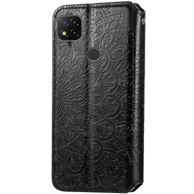 Кожаный чехол книжка GETMAN Mandala (PU) для Xiaomi Redmi 9C Черный Кожаный чехол книжка GETMAN Mandala (PU) для Xiaomi Redmi 9C Черный