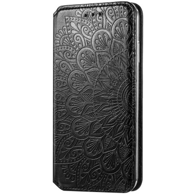 Кожаный чехол книжка GETMAN Mandala (PU) для Xiaomi Redmi Note 9 / Redmi 10X Черный Кожаный чехол книжка GETMAN Mandala (PU) для Xiaomi Redmi Note 9 / Redmi 10X Черный