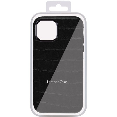Кожаный чехол Croco Leather для Apple iPhone 14 Plus (6.7") Black - 1 Кожаный чехол Croco Leather для Apple iPhone 14 Plus (6.7") Black - 1
