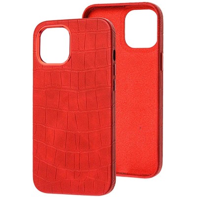 Кожаный чехол Croco Leather для Apple iPhone 14 Plus (6.7") Red - 0 Кожаный чехол Croco Leather для Apple iPhone 14 Plus (6.7") Red - 0