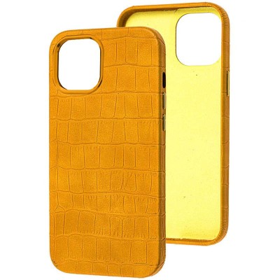 Кожаный чехол Croco Leather для Apple iPhone 14 Plus (6.7") Yellow - 0 Кожаный чехол Croco Leather для Apple iPhone 14 Plus (6.7") Yellow - 0