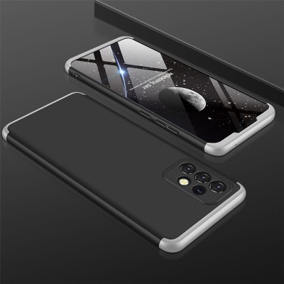 Пластиковая накладка GKK LikGus 360 градусов (opp) для Samsung Galaxy A52 4G / A52 5G / A52s Черный / Серебряный