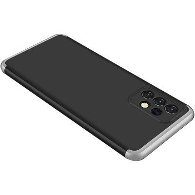 Пластиковая накладка GKK LikGus 360 градусов (opp) для Samsung Galaxy A52 4G / A52 5G / A52s Черный / Серебряный