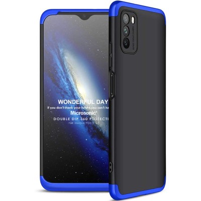 Пластиковая накладка GKK LikGus 360 градусов (opp) для Xiaomi Poco M3 Черный / Синий Пластиковая накладка GKK LikGus 360 градусов (opp) для Xiaomi Poco M3 Черный / Синий