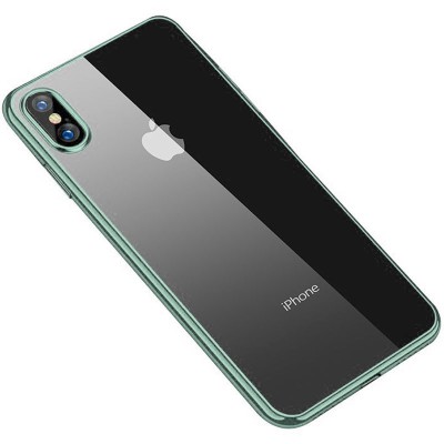 Прозрачный силиконовый чехол глянцевая окантовка Full Camera для Apple iPhone X / XS (5.8") Зеленый Прозрачный силиконовый чехол глянцевая окантовка Full Camera для Apple iPhone X / XS (5.8") Зеленый