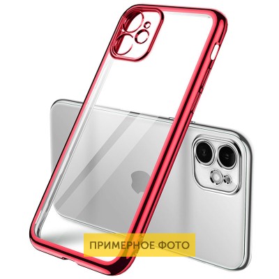 Прозрачный силиконовый чехол глянцевая окантовка Full Camera для Xiaomi Mi 11 Lite Красный Прозрачный силиконовый чехол глянцевая окантовка Full Camera для Xiaomi Mi 11 Lite Красный