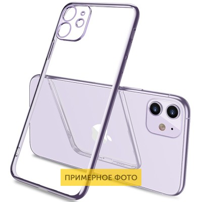 Прозрачный силиконовый чехол глянцевая окантовка Full Camera для Xiaomi Mi 11 Lite Сиреневый