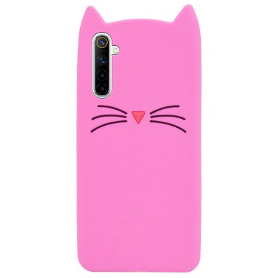 Силиконовая накладка 3D Cat для Realme 6 Pro Розовый Силиконовая накладка 3D Cat для Realme 6 Pro Розовый