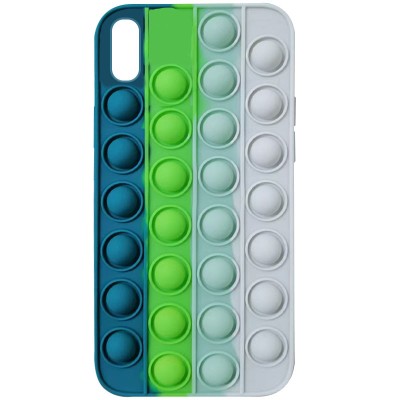 Силиконовый 3D чехол-антистресс Pop it Bubble для Apple iPhone XS Max (6.5") Cosmos blue / White Силиконовый 3D чехол-антистресс Pop it Bubble для Apple iPhone XS Max (6.5") Cosmos blue / White