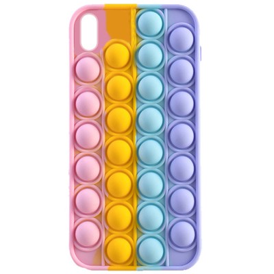 Силиконовый 3D чехол-антистресс Pop it Bubble для Apple iPhone XS Max (6.5") Pink / Light Dasheen Силиконовый 3D чехол-антистресс Pop it Bubble для Apple iPhone XS Max (6.5") Pink / Light Dasheen