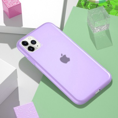 Силиконовый матовый полупрозрачный чехол для Apple iPhone 11 Pro Max (6.5") Фиолетовый / Purple Силиконовый матовый полупрозрачный чехол для Apple iPhone 11 Pro Max (6.5") Фиолетовый / Purple