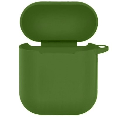 Силиконовый футляр New с карабином для наушников Airpods 1/2 Зеленый / Army green Силиконовый футляр New с карабином для наушников Airpods 1/2 Зеленый / Army green
