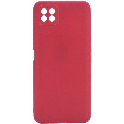 Силиконовый чехол Candy Full Camera для Oppo A53 5G / A73 5G Красный / Camellia Силиконовый чехол Candy Full Camera для Oppo A53 5G / A73 5G Красный / Camellia