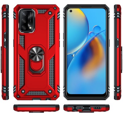 Ударопрочный чехол Serge Ring for Magnet для Oppo A74 4G Красный Ударопрочный чехол Serge Ring for Magnet для Oppo A74 4G Красный