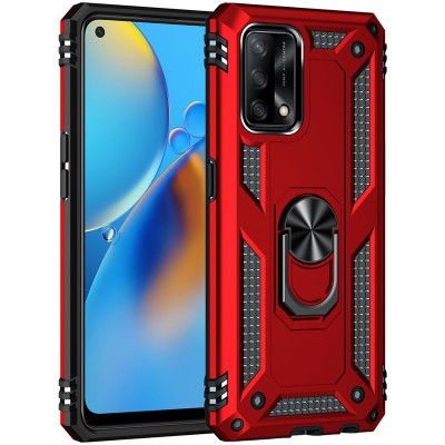 Ударопрочный чехол Serge Ring for Magnet для Oppo A74 4G Красный Ударопрочный чехол Serge Ring for Magnet для Oppo A74 4G Красный