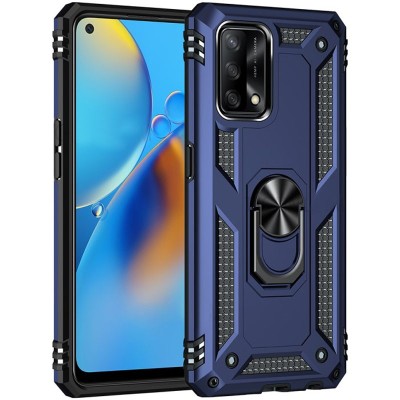 Ударопрочный чехол Serge Ring for Magnet для Oppo A74 4G Темно-синий Ударопрочный чехол Serge Ring for Magnet для Oppo A74 4G Темно-синий