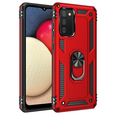 Ударопрочный чехол Serge Ring for Magnet для Samsung Galaxy A02s Красный