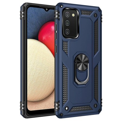 Ударопрочный чехол Serge Ring for Magnet для Samsung Galaxy A02s Темно-синий