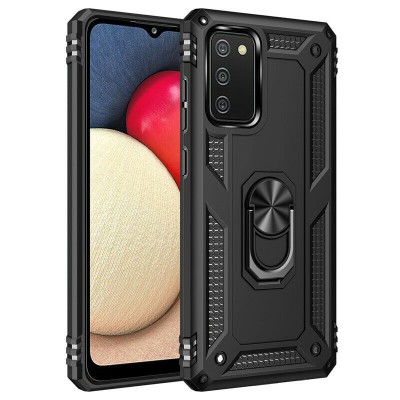 Ударопрочный чехол Serge Ring for Magnet для Samsung Galaxy A02s Черный