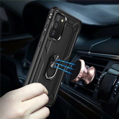 Ударопрочный чехол Serge Ring for Magnet для Samsung Galaxy A02s Черный