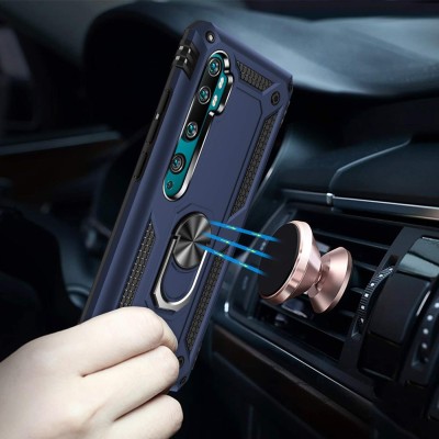 Ударопрочный чехол Serge Ring for Magnet для Xiaomi Mi Note 10 / Note 10 Pro / Note 10 Lite Темно-синий