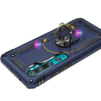 Ударопрочный чехол Serge Ring for Magnet для Xiaomi Mi Note 10 / Note 10 Pro / Note 10 Lite Темно-синий
