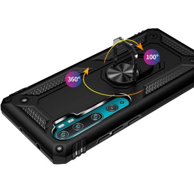 Ударопрочный чехол Serge Ring for Magnet для Xiaomi Mi Note 10 / Note 10 Pro / Note 10 Lite Черный