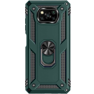 Ударопрочный чехол Serge Ring for Magnet для Xiaomi Poco X3 NFC / Poco X3 Pro Зеленый