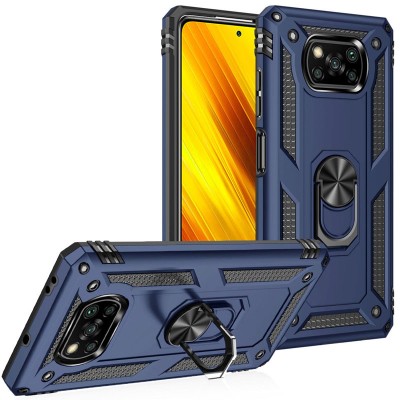 Ударопрочный чехол Serge Ring for Magnet для Xiaomi Poco X3 NFC / Poco X3 Pro Темно-синий