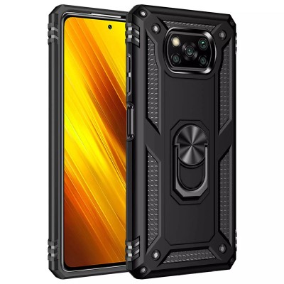 Ударопрочный чехол Serge Ring for Magnet для Xiaomi Poco X3 NFC / Poco X3 Pro Черный