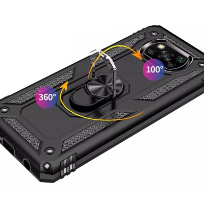 Ударопрочный чехол Serge Ring for Magnet для Xiaomi Poco X3 NFC / Poco X3 Pro Черный