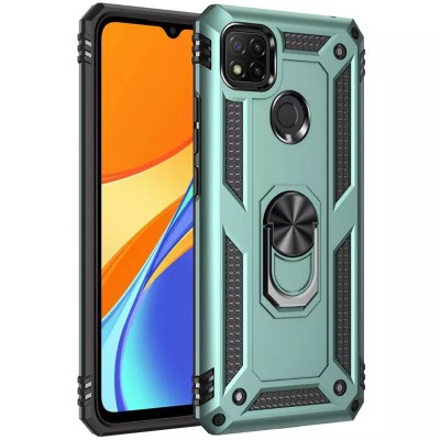 Ударопрочный чехол Serge Ring for Magnet для Xiaomi Redmi 9C Зеленый Ударопрочный чехол Serge Ring for Magnet для Xiaomi Redmi 9C Зеленый