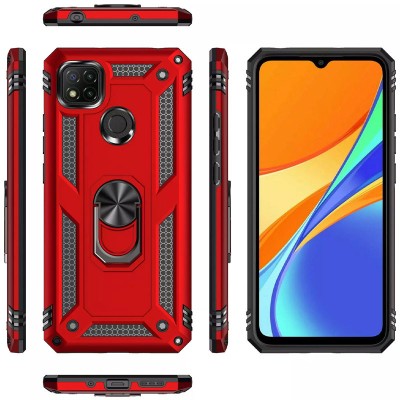 Ударопрочный чехол Serge Ring for Magnet для Xiaomi Redmi 9C Красный