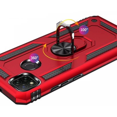 Ударопрочный чехол Serge Ring for Magnet для Xiaomi Redmi 9C Красный