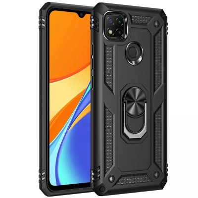 Ударопрочный чехол Serge Ring for Magnet для Xiaomi Redmi 9C Черный Ударопрочный чехол Serge Ring for Magnet для Xiaomi Redmi 9C Черный