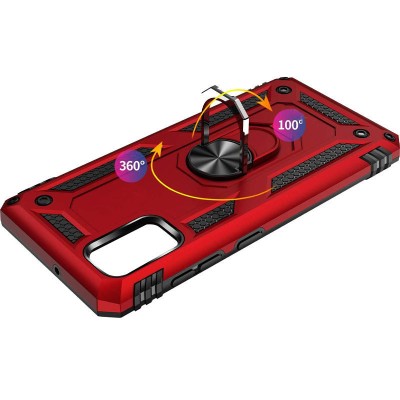 Ударопрочный чехол Serge Ring for Magnet для Xiaomi Redmi Note 9 4G / Redmi 9 Power / Redmi 9T Красный