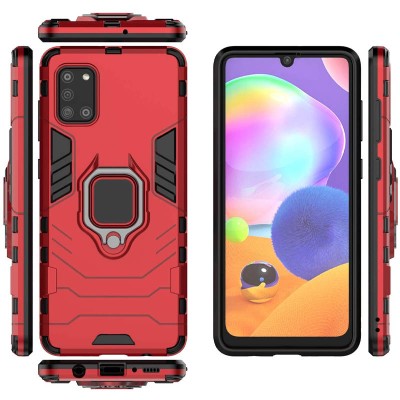 Ударопрочный чехол Transformer Ring for Magnet для Samsung Galaxy A31 Красный / Dante Red Ударопрочный чехол Transformer Ring for Magnet для Samsung Galaxy A31 Красный / Dante Red