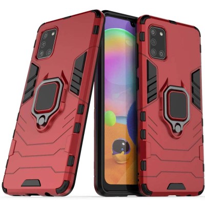 Ударопрочный чехол Transformer Ring for Magnet для Samsung Galaxy A31 Красный / Dante Red Ударопрочный чехол Transformer Ring for Magnet для Samsung Galaxy A31 Красный / Dante Red
