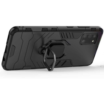 Ударопрочный чехол Transformer Ring for Magnet для Samsung Galaxy A31 Черный / Soul Black Ударопрочный чехол Transformer Ring for Magnet для Samsung Galaxy A31 Черный / Soul Black