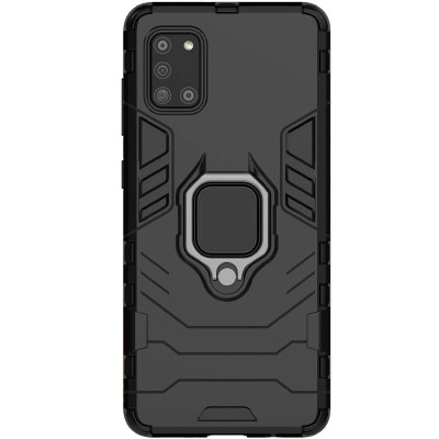 Ударопрочный чехол Transformer Ring for Magnet для Samsung Galaxy A31 Черный / Soul Black Ударопрочный чехол Transformer Ring for Magnet для Samsung Galaxy A31 Черный / Soul Black