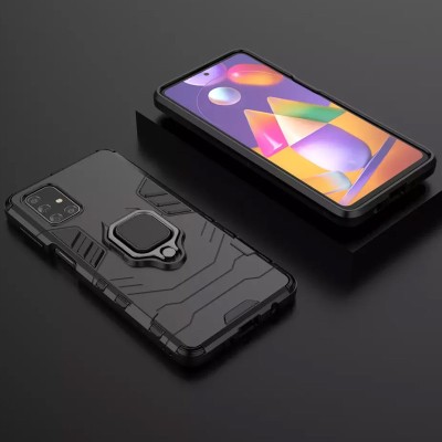 Ударопрочный чехол Transformer Ring for Magnet для Samsung Galaxy M31s Черный / Soul Black Ударопрочный чехол Transformer Ring for Magnet для Samsung Galaxy M31s Черный / Soul Black